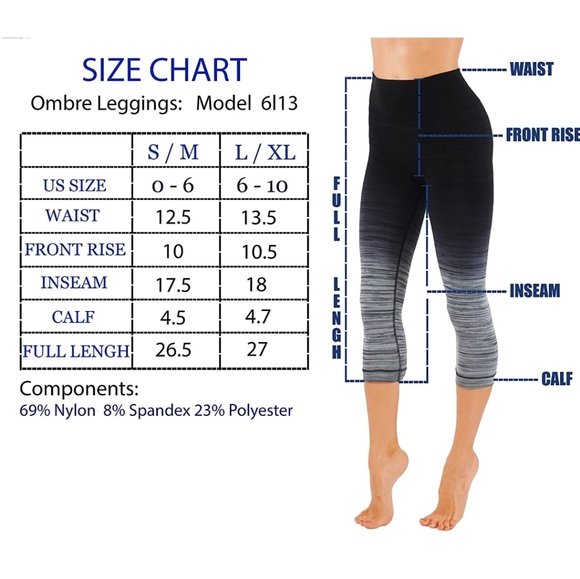 Ombre leggings dry fit workout pants teal - Picture 4 of 4